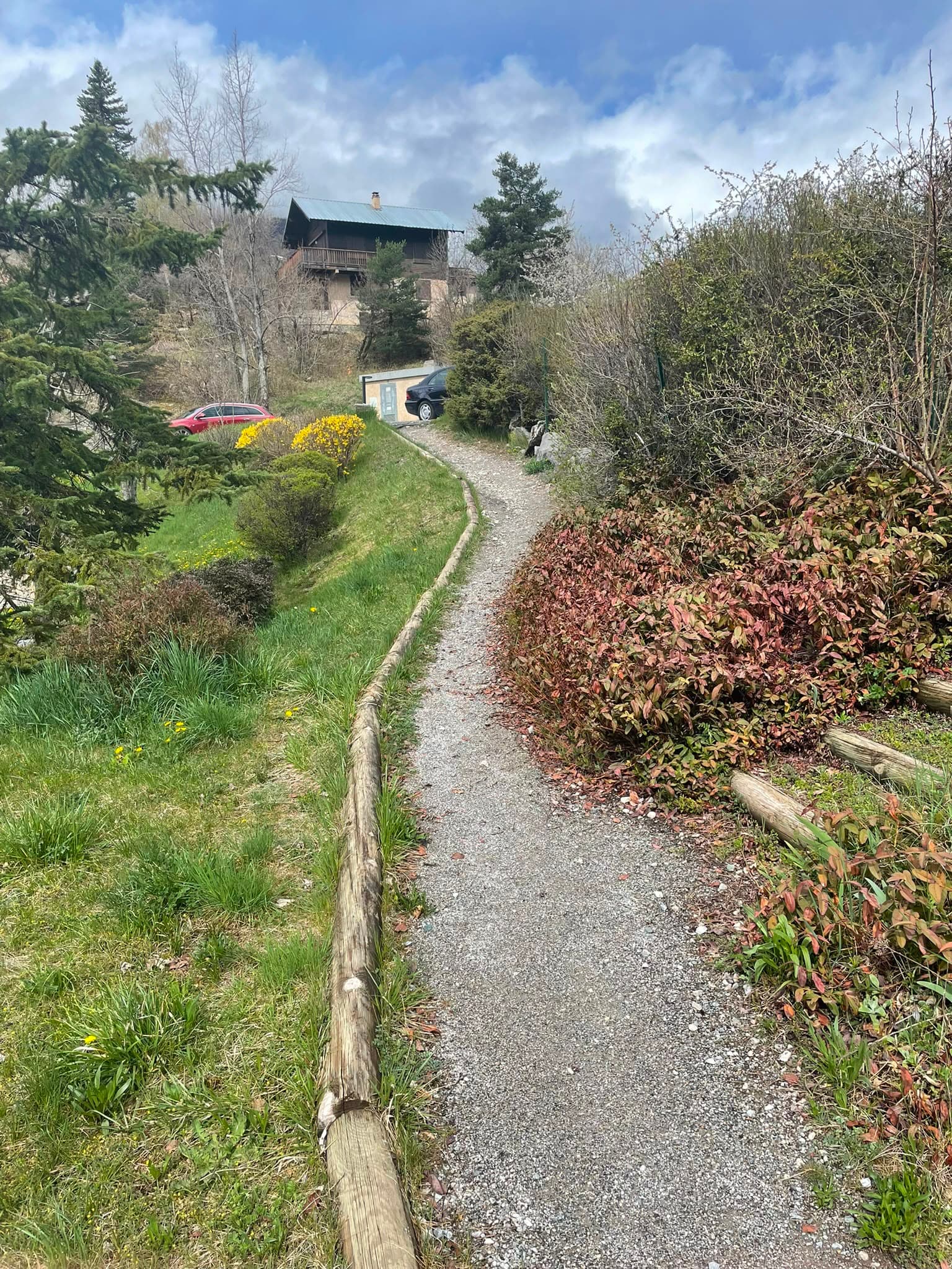 Allée en gravier avant réfection